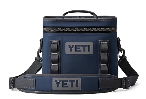 YETI Hopper Flip 8 Cool Bag (Navy) ColdCell Insulation & Leakproof Hydrolok Zip Portable Cooler Bag for Solo Trips Fits 11 Cans or 4.5 kg Ice 3 Year Warranty
