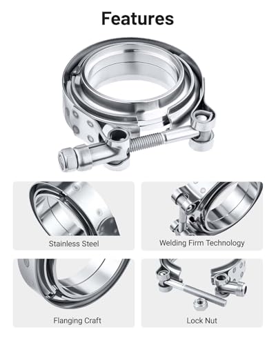 Image of EVIL ENERGY 4PCS V Band Clamp with Flange Male Female 304 Stainless Steel (2 inch)