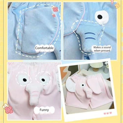 Elephant Pants for Men & Women, Funny Cartoon Elephant Soft Pajama Pants, Cute Shorts for Couple Loose Fit, Plus Size2