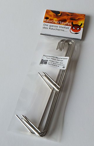 Räucherteufel Doppelspitzen-Räucherhaken, DGS, 17cm/2mm 5 Stück