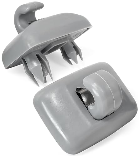 Click&Fit 2pcs Sun Visor Clips Compatible with Audi A1 A3 A4 A5 Q3 Q5 TT &ndash; Gray Sunscreen Holder...