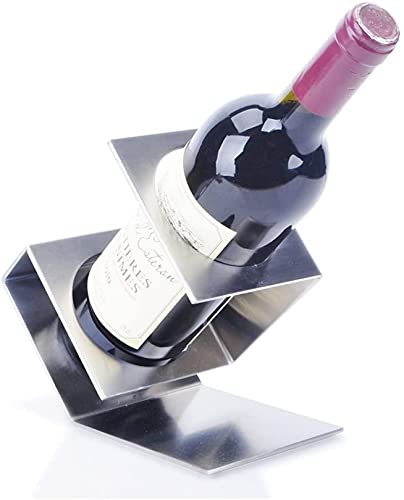 Soporte de botella de vino de acero inoxidable 19x10x17 cm miniatura 1
