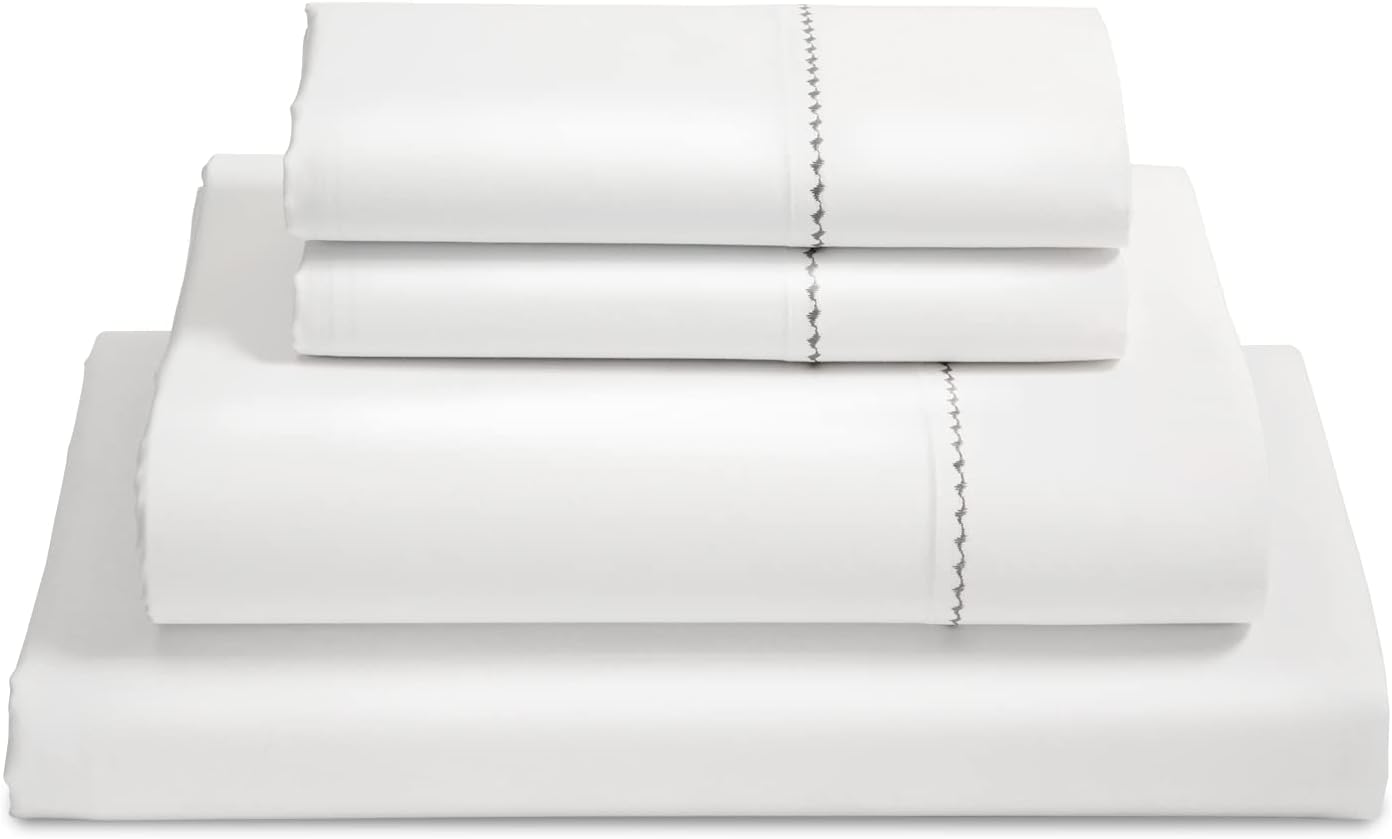 Bedsure Egyptian Cotton Sheet Sets - 1000 Thread Count King Luxury Hotel Sheets, 4 PC Deep Pocket Durable Bed Sheets Sateen Weave, White (108"x102")