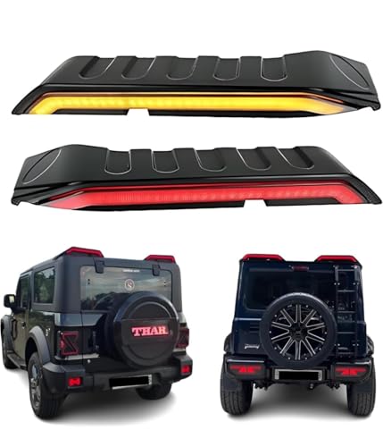 DDA enterprises LED Tail Light Spoiler for Thar 2020, Turn Signal, Black Stylish Spoiler Type LED Lights
