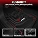 LASFIT Floor Mats for Chevrolet Chevy Colorado/GMC Canyon 2015-2022 (Only Crew Cab), All Weather TPE Custom Fit Automotive Floor Mats for Cars, 1st and 2nd Row Car Floor Mats Full Set, 3 PCS, Black