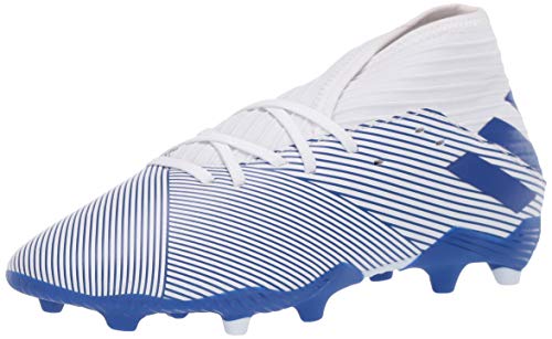 adidas Kids Unisex s Nemeziz 19.3 Firm Ground Boots Soccer Shoe, FTWR White Team Royal Blue Team Royal Blue, 12K M US Big Kid