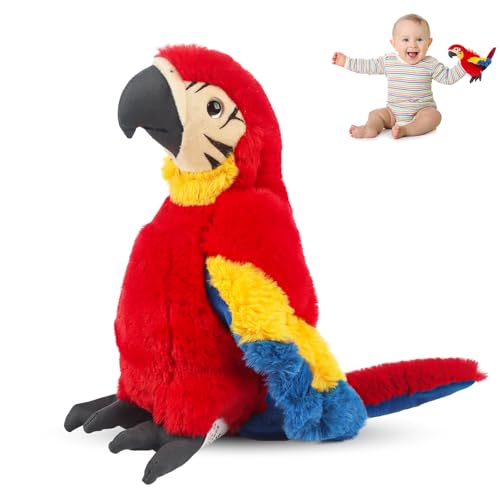 TIVUNORON Papagei Plüschpuppe, 30cm Papagei Plüschtier Kuscheltier für Kinder, Papagei Stofftier Geschenk TIVUNORON Papagei Plüschpuppe, 30cm Papagei Plüschtier Kuscheltier für Kinder, Papagei Stofftier Geschenk
