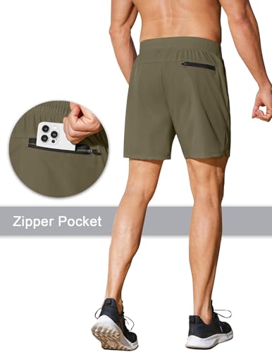COOFANDY Men's Running Athletic Shorts 5 Inch 2 Pack Gym Workout Shorts Fitted Exercise Hiking Shorts with Zipper Pocket3