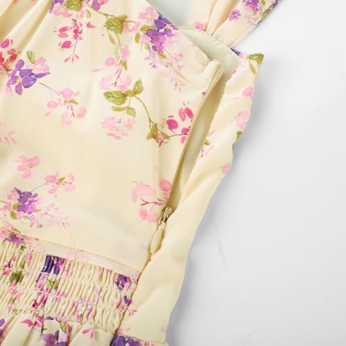 Image of GRACE KARIN 2026 Women's Summer Floral Wedding Guest Dress,Beach Flowy A Line Maxi Off Shoulder Bridesmaid Dresses