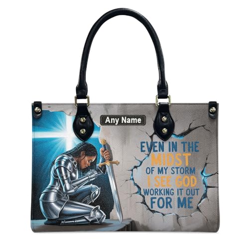 Personalized Queen Leather Bag, Gift for African American, Afro Black Girl, Mother's Day Gift, Church Bags for Women, Bible Bag, Purses For Moms, Black Women Warrior Bags pUjua5