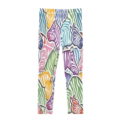 Bolaz Toddler Girls Leggings Printed Yoga Pants Leggings Purple Yellow Green Zebra for Kids2