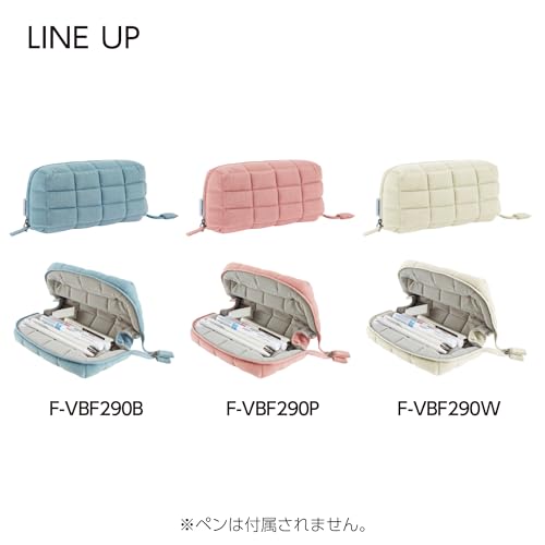 Image of KOKUYO Padded Pencil Holder, Soft Stationery Pouch, Mococo Off-White | Flat Opening for Full Visibility. Padded Fluffy Material. Holds Approx. 12 Pens. Soft Cushiony Pen Bag for Work or Travel