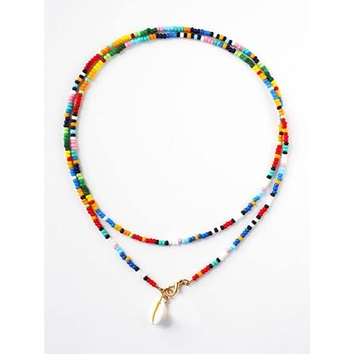 Collana lunga di perline colorate di moda per le