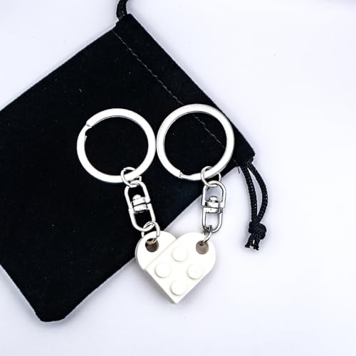 Porte-clés cœur métallique robuste et détachable pour couples