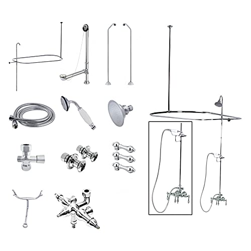 Kingston Brass CCK3181AL Vintage Down Spout Package, 3-3/8-Inch, Polished Chrome