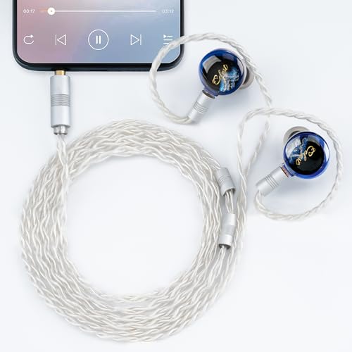 Image of QOA Kinera Celest Pandamon 2.0 in Ear Monitor for Musicians, 3.5mm HiFi Wired Earphone, Enhanced SPD2.0 BA Driver IEM Earphone with Resin Housing, Stainless Steel Panel, 2-Pin Detachable Cable(Blue)