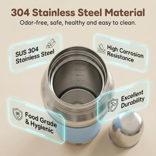 Image of StarAndDaisy Baby Milk Bottle for new Born /Infant /Toddler 240 ML SUS 304 Steel Baby Feeding Bottle for 0+ Months, BPA Free Leakproof, Anti Colic, Easy to Clean (Blue-240 ML)