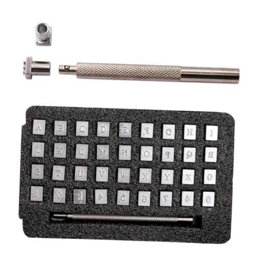 DOITOOL 36Pcs Carbon Steel Letter Number Stamp Set Alphanumeric Leather Punch Tool for DIY Logo Marking and Crafting Durable Stamping Dies for Leather Projects