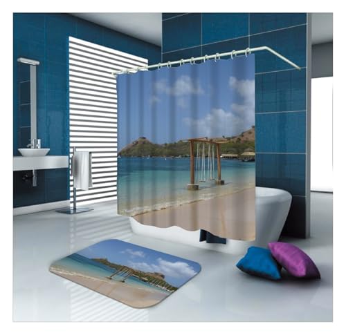 Rideau de douche anti-moisissure lavable en textile imperméable