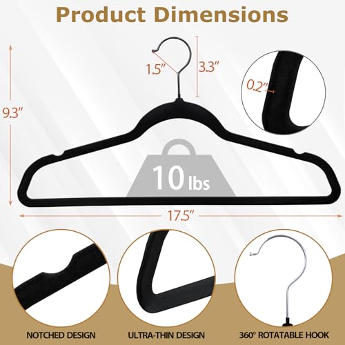 ZenStyle-100-Velvet-Hangers-Space-Saving-Non-Slip-with-Rotating-Hooks-Pants-Bar-Ultra-Slim-Closet-Organizer-for-Coats-Suits-100-Pack