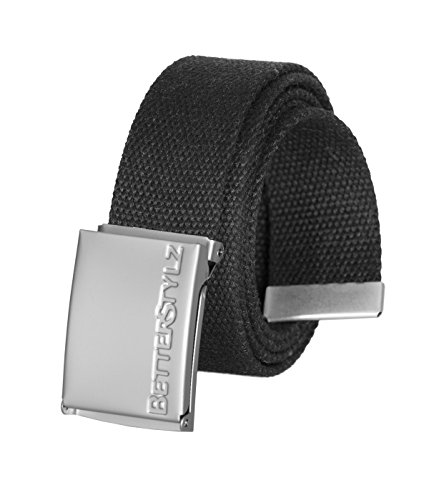 Preisvergleich Produktbild BetterStylz Holloway Unisex Gürtel Canvas Stoffgürtel für Damen und Herren (Schwarz)