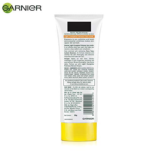 Garnier Skin Naturals Light Fairness Face Wash - Pure Lemon Essence - 50ml - Image 7