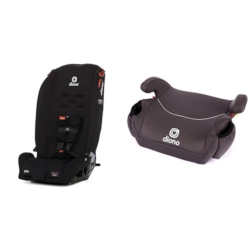 Diono Radian 3R - Asiento elevador convertible con orientación trasera y Solana sin pestillo, sin pestillo, 10 años, 1 asiento