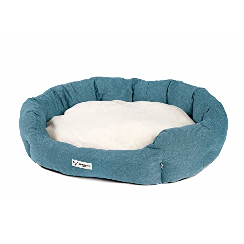 JAMAXX Hunde-Körbchen Bequem Weich, Wendekissen Waschbar Hundekorb Hundebett mit Komfort-Polsterung PDB2089 (L) 90x75 Petrol