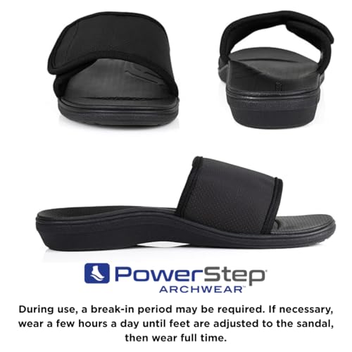 Image of PowerStep Archwear, Arch Supporting Slide On Sandal, Plantar Fasciitis Relief, Women's Orthotic Slip On Sandal, Casual Dress Slide Sandal, Non Slip, Adjustable Strap