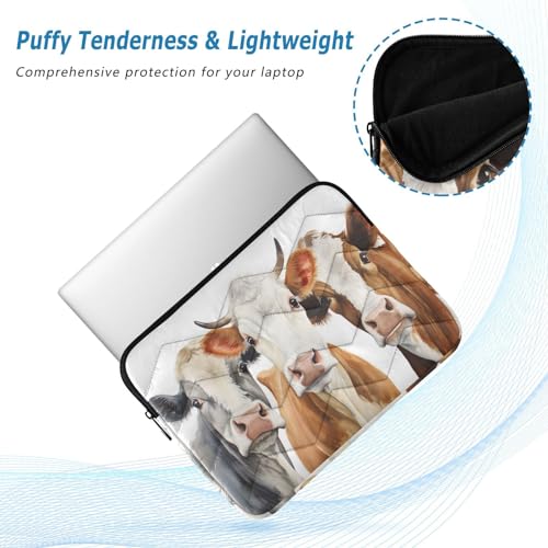 Funda para portátil 13-14 pulgadas con estampado de vaca miniatura 5