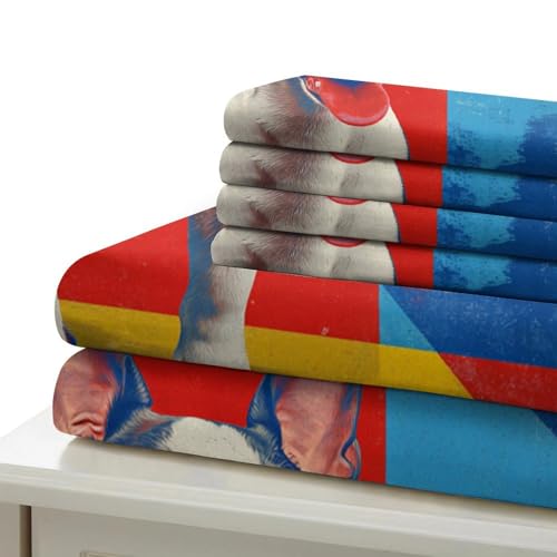 Housse de couette Bull Terrier pour chambre d'ado : parure de lit double microfibre douce - 7