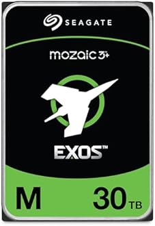 Seagate Exos M 30TB Enterprise Internal Hard Drive HDD - 3.5in 6GB/s SATA 7200RPM 2.5M MTBF (ST30000NM004K)