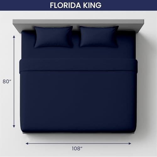 Image of SGI bedding 108 inchx80 inch 4 Pc Florida King Sheet Set 600 TC 12 inch Deep, Navy Blue