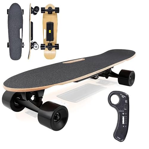 JFBHSD Patineta Eléctrica con Control Remoto Inalámbrico, 3 Velocidades Ajustables, Alcance De 8 Km, Velocidad Máxima De 15 Km/h, Capacidad De Carga De 80 Kg, Apta For Adultos Y Adolescentes