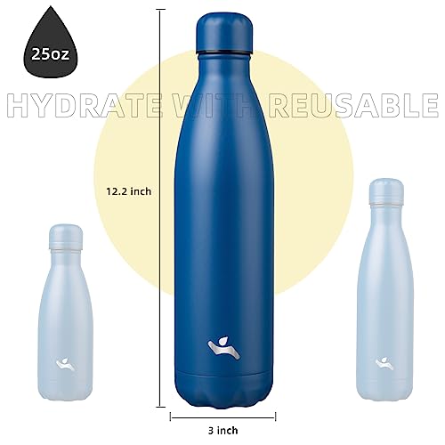 Image of Konokyo Insulated Water Bottles,25 oz Double Wall Stainless Steel Vacumm Metal Flask for Sports Travel,Blue