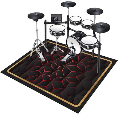 120 x 70 cm Alfombra para Bateria Electronica Tambor Alfombra Profesional Alfombra de Tambor insonorizada Alfombra Antideslizante Antivibración Alfombras Acusticas Electronica Alfombrilla de Batería