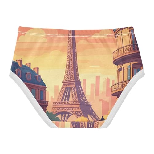 Eiffel Tower Paris City Sunset Little Girl Panties Girls Underwear Toddlers Cotton Animal Undies Kids Briefs 2t2