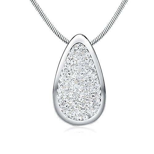 Preisvergleich Produktbild SILVEGO Damen Anhänger aus 925 Sterling Silber Tropfen mit Swarovski® Crystals