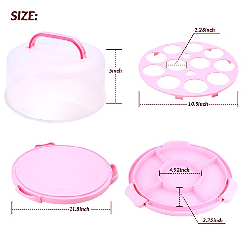 Ohuhu Cake Carrier, Bpa-Free Cake Holder Storage Container Cupcake Carrier Keeper - Cake Stand With Lid 2 Handles Portable Round Two Sided Base For Cookies Nuts Fruits For 10 Inch Cake Perfect Gifts #TOP6