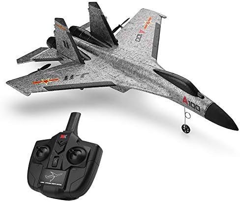 Sallymonday Imported RC Airplane RTF, 2.4G RC Airplane RTF Glider EPP Composite Material,3 Channel Built in 6 Axis Gyro System for 14+ Years Old Kids Adult ( A100 SU-27) (Gray)