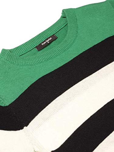 Image of Style Quotient Women's Green Striped Regular Sweaters