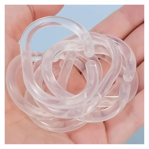 Anillos de cortina de ducha tipo C transparentes ganchos reutilizables de plástico pack de 50 unidades 8