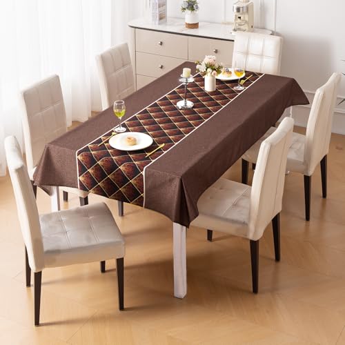 Image of HOKIPO Modern Grace Table Cloth for 6 Seater, 55x86 in, Imperial Diamond