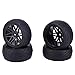 Natruss Universal 1/10 RC Car Wheels RC Car Wheel Tire, RC Car Tire, 85mm Tyres Wear-Resistance Romote Control Vehicle RC Crawler Car for 1/10 RC Car RC Climbing Car(Black)