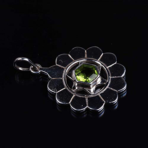 Pendentif péridot en argent anti-stress et collier bien-être