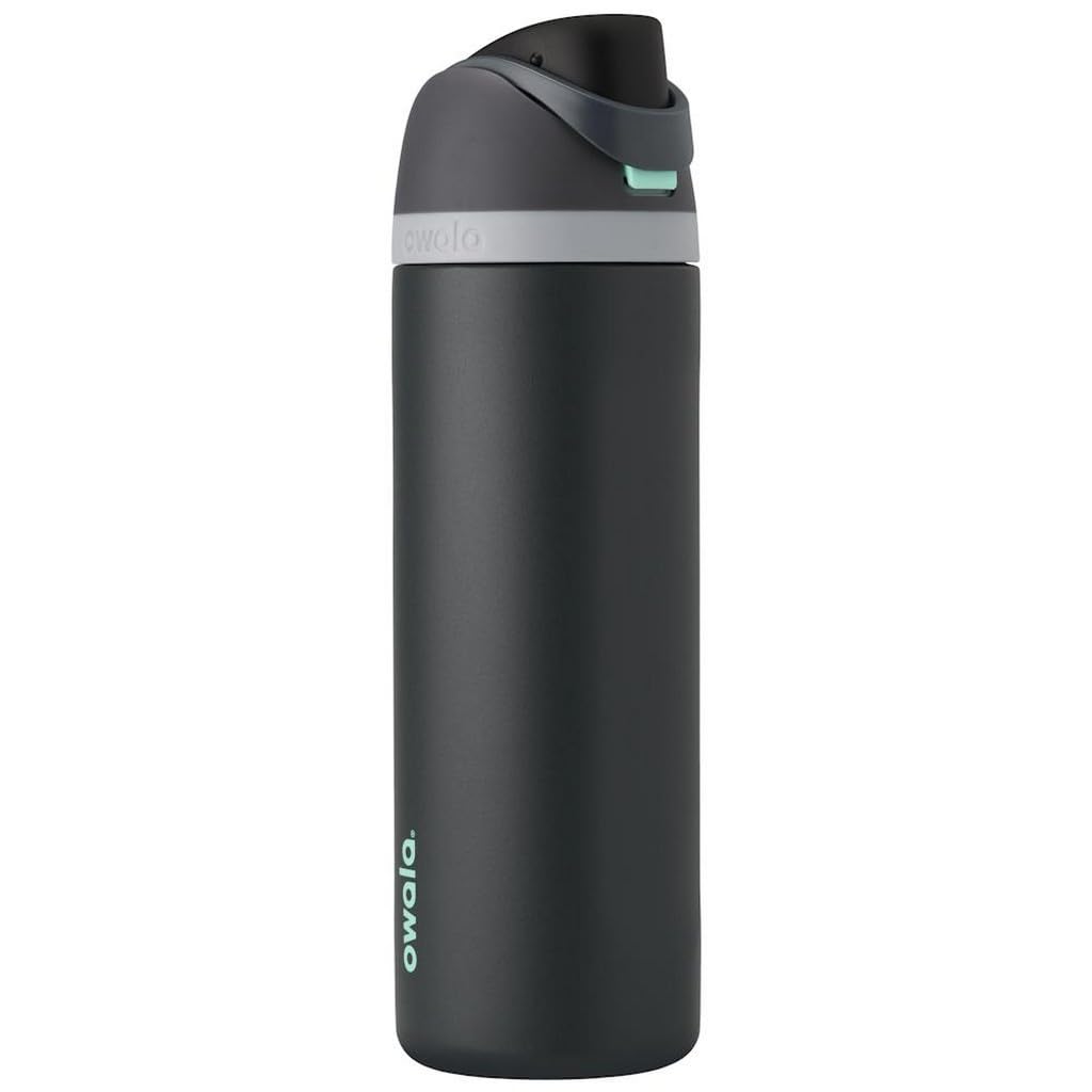 Owala FreeSip botella agua acero inoxidable con pajita, 710 ml - Botella térmica a prueba de fugas para el deporte y los viajes, sin BPA, Iced Breeze — view 8