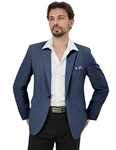 MAGE MALE Men's Slim Fit Blazer Jackets Suit One Button Lightweight Sport Coats Casual Blazer