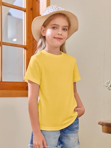 Image of Girls Short Sleeve T Shirts Kids Summer Tops Crewneck Tees 5-14 Years