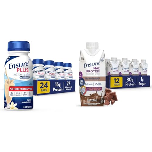 Ensure Plus Vanilla Nutrition Shake 24 Pack y Ensure Max Protein Chocolate 12 Pack miniatura 1