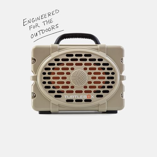 Image of Turtlebox Original Gen 3: Portable Outdoor Bluetooth Speaker - Ultra-Loud (120dB), Waterproof (IP67), Rugged, Impact-Resistant, 3-Day Battery | Party Mode: Unlimited Pairing Stereo, Tan /Blaze Orange